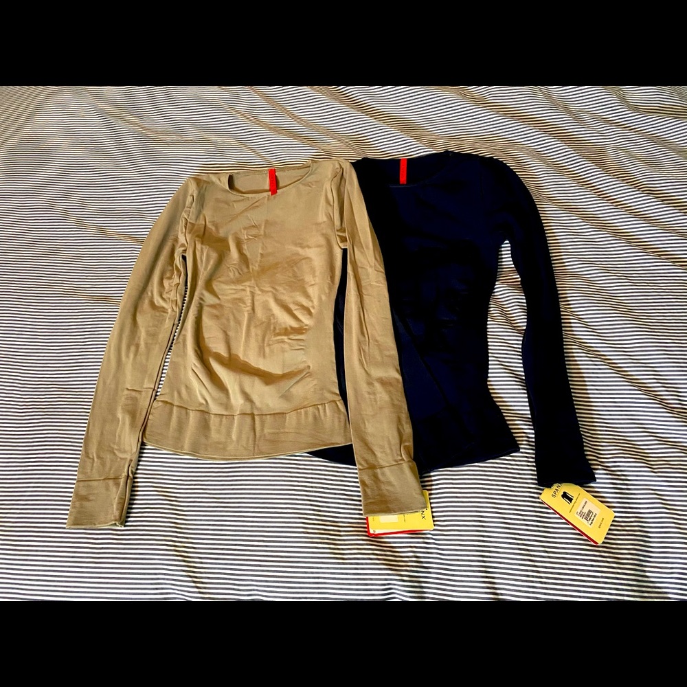 2 Spanx Control On Top body shaping long sleeves